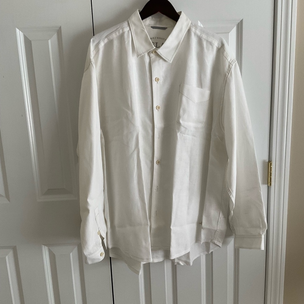 Tommy Bahama White Long-Sleeve Button-Down Shirt